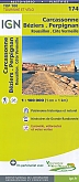 Fietskaart 174 Carcassonne Beziers Perpignan Roussillon - Côte Vermeille - IGN Top 100 - Tourisme et Velo