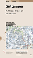 Topografische Wandelkaart Zwitserland 1230 Guttanen Bächlistock Ritzlihoren Gelmersee - Landeskarte der Schweiz