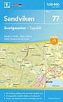 Topografische Wandelkaart Zweden 77 Sandviken Sverigeserien Topo 50