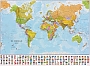 Wereldkaart Politiek papier met vlaggen 136 x 100 cm Maps International