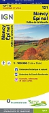 Fietskaart 121 Nancy Epinal Vallee de la Moselle - IGN Top 100 - Tourisme et Velo