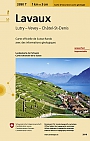 Topografische Wandelkaart Zwitserland 3380T Lavaux Lutry Vevey Châtel-St-Denis - Landeskarte der Schweiz