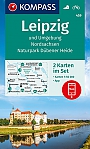 Wandelkaart 459  Leipzig und Umgebung, Nordsachsen, Naturpark Dübener Heide 2 kaarten. Kompass