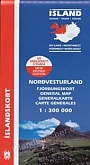 Wegenkaart - Landkaart IJsland Nordvesterland (Noord West) Íslandkort Mal og Menning