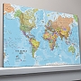 Wereldkaart op canvas politiek 101 x 76 cm | Maps International