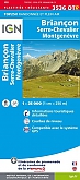 Wandelkaart 3536OTR Briancon / Serre-Chevalier / Montgenevre Geplastificeerd | IGN