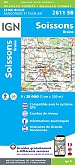Topografische Wandelkaart van Frankrijk 2611SB - Soissons Braine