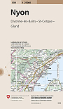 Topografische Wandelkaart Zwitserland 1261 Nyon Divonne les Bains St. Cergue Gland - Landeskarte der Schweiz