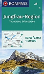 Wandelkaart 84 Jungfrau-Region Thunersee Brienzersee Kompass