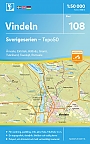 Topografische Wandelkaart Zweden 108 Vindeln Sverigeserien Topo 50