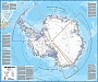 Wandkaart Antarctica Politiek geplastificeerd met ophangstrips 120 x 100cm | Maps International