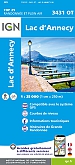 Topografische Wandelkaart van Frankrijk 3431OT - Lac d'Annecy