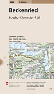 Topografische Wandelkaart Zwitserland 1171 Beckenried Buochs Klewenalp Rutli - Landeskarte der Schweiz