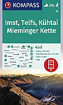 Wandelkaart 35 Imst, Telfs, Kühtai, Mieminger Kette Kompass
