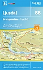 Topografische Wandelkaart Zweden 88 Ljusdal Sverigeserien Topo 50
