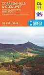 Topografische Wandelkaart OL62 van Groot-Brittannië (1:25.000) Correen Hills & Glenlivet / Bennachie - Explorer Map OL 62