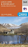 Topografische Wandelkaart 360 Loch Awe / Inveraray  Dalmally, Dalavich & Furnace - Explorer Map