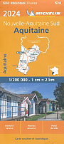 Wegenkaart - Landkaart 524 Aquitaine Franse Atlantische kust 2024 - Michelin Region France