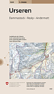 Topografische Wandelkaart Zwitserland 1231 Urseren Dammastock - Realp - Andermatt - Landeskarte der Schweiz