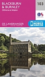 Topografische Wandelkaart 103 Blackburn / Burnley / Clitheroe  / Skipton  - Landranger Map