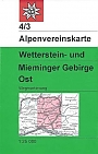 Wandelkaart 4/3 Wetterstein- und Mieminger Gebirge, Ost |  Alpenvereinskarte