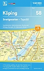 Topografische Wandelkaart Zweden 58 Köping Sverigeserien Topo 50