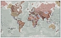 Wereldkaart Executive Geplastificeerd 136 x 84 cm met ophangstrips Maps International