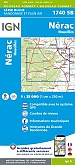 Topografische Wandelkaart van Frankrijk 1740SB - Nerac / Houeilles