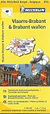 Fietskaart - Wegenkaart - Landkaart 374 Vlaams-Brabant - Brabant Wallon | Michelin Provienciekaart België