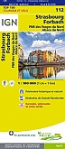 Fietskaart 112 Strasbourg Forbach PNR des Vosges du Nord - IGN Top 100 - Tourisme et Velo