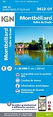 Topografische Wandelkaart van Frankrijk 3622OT - Montbeliard / Vallee du Doubs  IGN