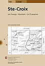 Topografische Wandelkaart Zwitserland 1182 Ste Croix Les Fourgs Baulmes Le Chasseron - Landeskarte der Schweiz