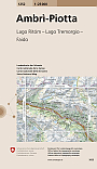 Topografische Wandelkaart Zwitserland 1252 Ambri-Piotta Lago Ritóm - Passo del Lucomagno Faido  - Landeskarte der Schweiz