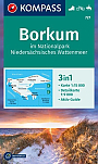 Wandelkaart 727 Borkum im Nationalpark Niedersächsisches Wattenmeer Kompass