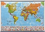 Wereldkaart Politiek geplastificeerd met vlaggen 136 x100 cm met ophangstrips Maps International