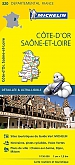 Fietskaart - Wegenkaart - Landkaart 320 Cote d'Or Saone et Loire - Départements de France - Michelin