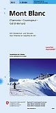 Skikaart Zwitserland 292S Mont Blanc Chamonix Courmayeur Gd-St-Bernard - Landeskarte der Schweiz