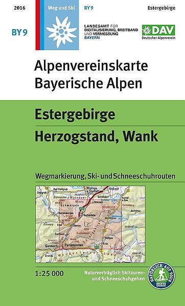 Wandelkaart BY 9 Estergebirge, Herzogstand, Wank | Alpenvereinskarte