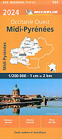 Wegenkaart - Landkaart 525 Midi Pyrenees 2024 - Michelin Region France