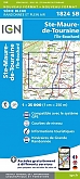Topografische Wandelkaart van Frankrijk 1824SB - Ste-Maure-de-Touraine / L'Ile Bouchard