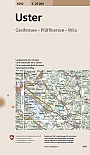 Topografische Wandelkaart Zwitserland 1092 Uster Greifensee Pfaffikersee Wila - Landeskarte der Schweiz