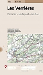 Topografische Wandelkaart Zwitserland 1162 Les Verrieres Pontarlier Les Bayards Les Gras - Landeskarte der Schweiz