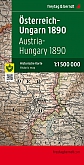 Historische kaart van Oostenrijk en Hongarije (Monarchiekaart 1890) - Freytag & Berndt