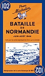Historische Kaart Michelin 102 Battle of Normandy Normandië