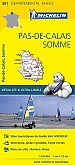 Fietskaart - Wegenkaart - Landkaart 301 Pas-de-Calais Somme - Départements de France - Michelin