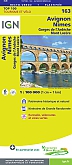 Fietskaart 163 Avignon Nimes Parc National des Cevennes - IGN Top 100 - Tourisme et Velo