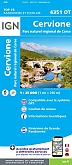 Topografische Wandelkaart van Frankrijk 4351OT - Cervione / PNR de Corse