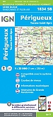 Topografische Wandelkaart van Frankrijk 1934SB - Périgueux / Excideuil
