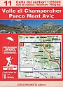 Wandelkaart 11 Valle di Champorcher, Parco Mont Avic L'Escursionista