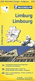 Fietskaart - Wegenkaart - Landkaart 375 Belgisch Limburg - Limbourg | Michelin Provienciekaart België